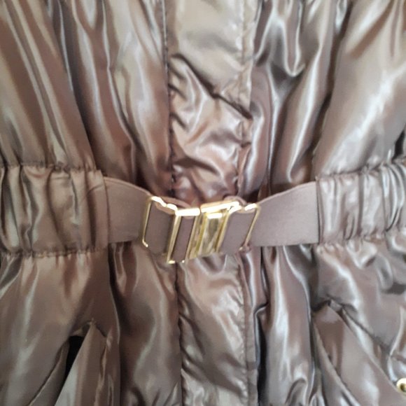 H&M long brown women's puffer coat 8 - Picture 8 of 9